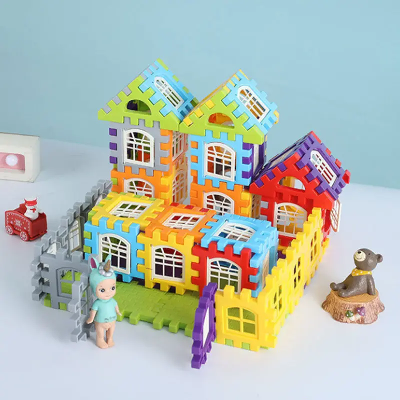 

New Large Size Plastic 3D Interconnecting Building Blocks Toys for Children Learning Colorful DIY Block Boys Toy Brain Game Gift