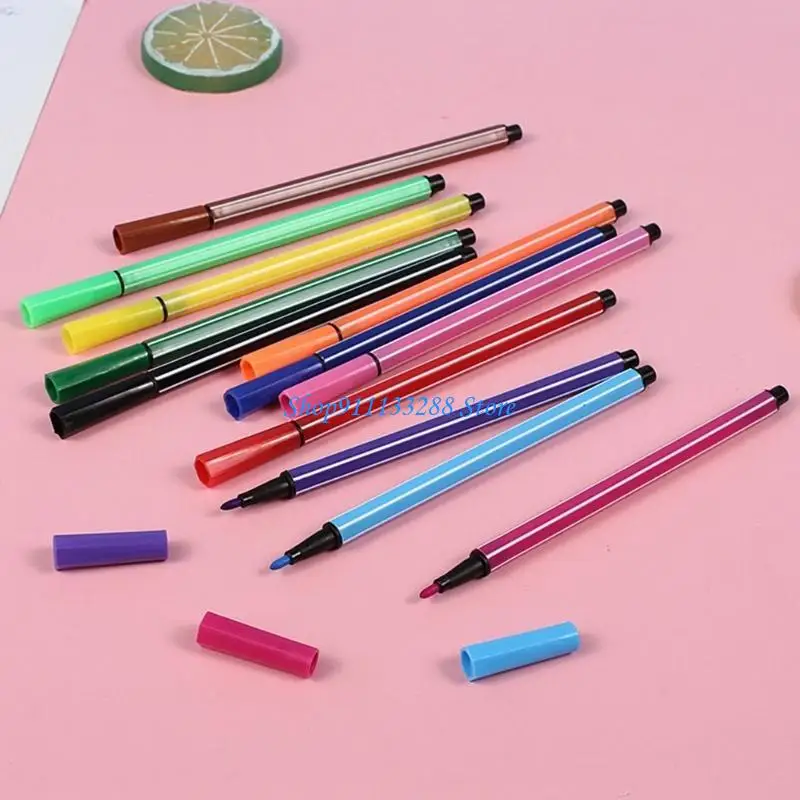 G88D 12 색 어린이 그림 수채화 물감 펜 안전한 무독성 물 세척 낙서