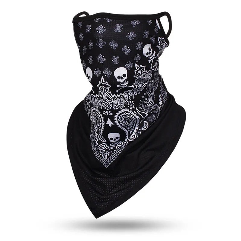 Многофункциональная маска-шарф с черепом, женская маска-Балаклава с петлями для ушей, чехол с 3D-принтом, Солнцезащитный ветрозащитный воротник