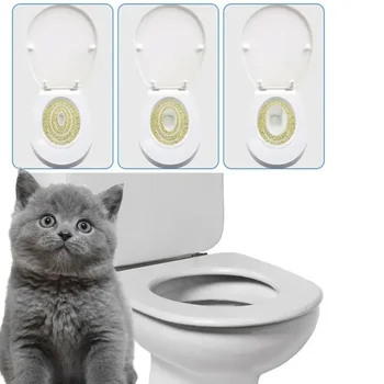 Kit per l'addestramento alla toilette per gatti Trainer per toilette per gatti riutilizzabile universale Vasino per gattini Sistema per addestramento WC per animali domestici Vassoio per la pulizia dei gatti