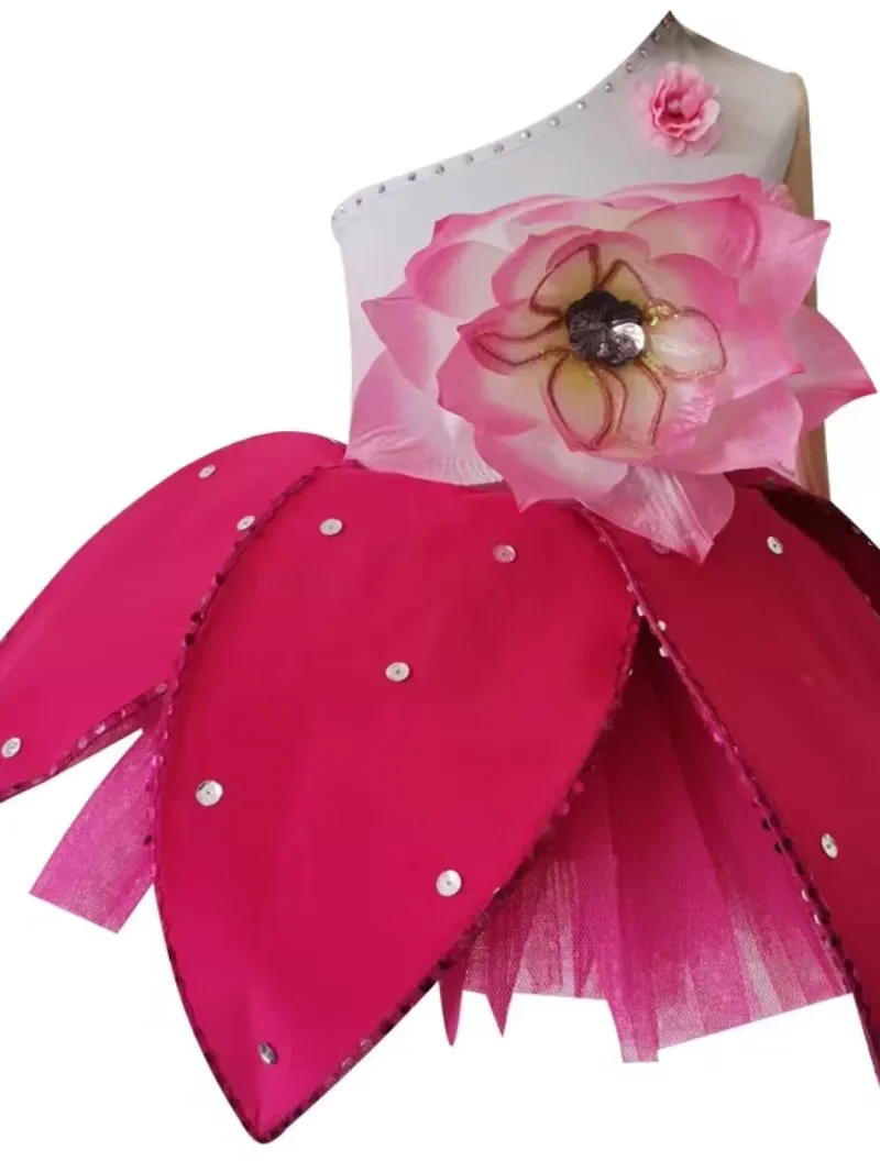 Children&rsquo;s Magnolia Fragrance Performance Costume Peach Blossoms Girls&rsquo; Lotus Style National Opening Dance Magnolia Blossoms