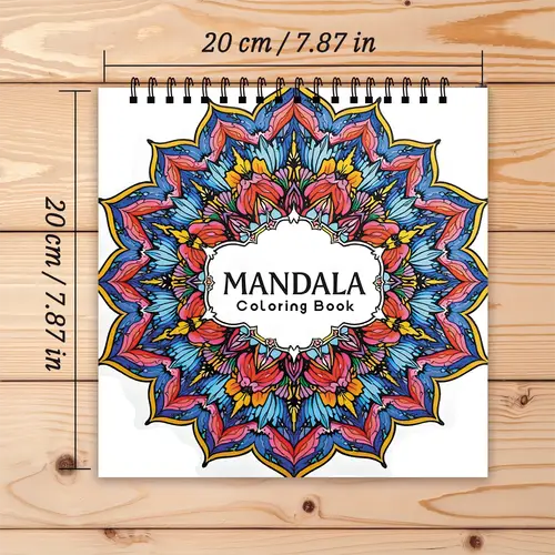 Coloring Book - 7.87x 7.87 inches 32 pages mandala coloring book - perfect for soothing, doodling, holiday parties - Image 2