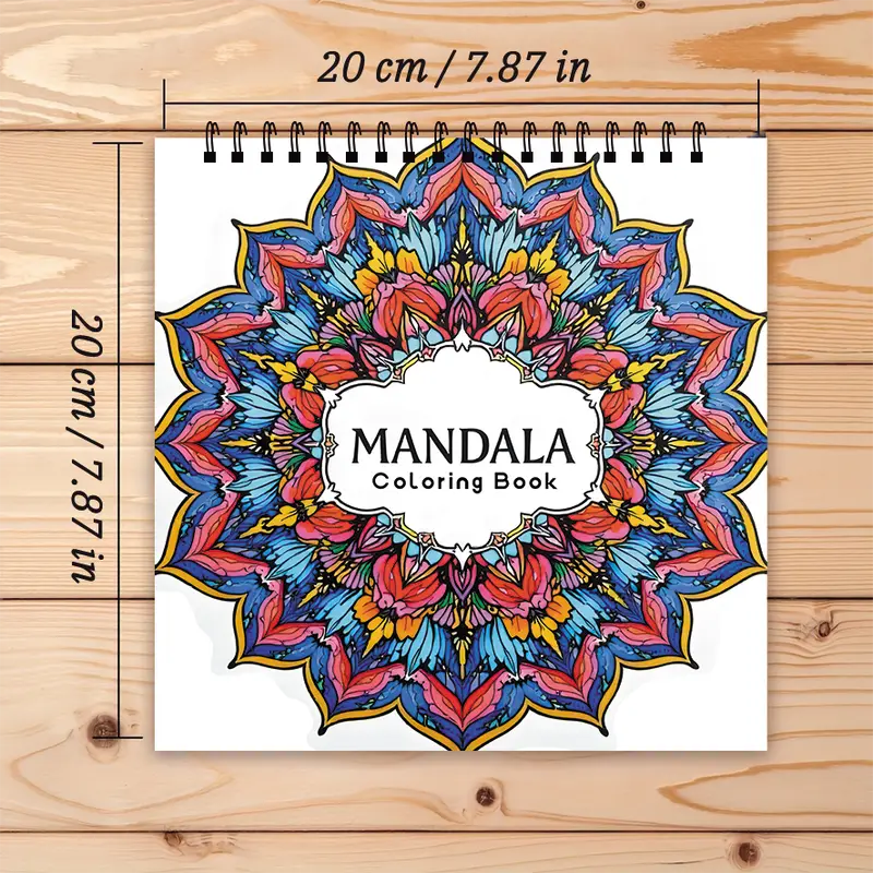 Coloring Book - 7.87x 7.87 inches 32 pages mandala coloring book - perfect for soothing, doodling, holiday parties - Image 2