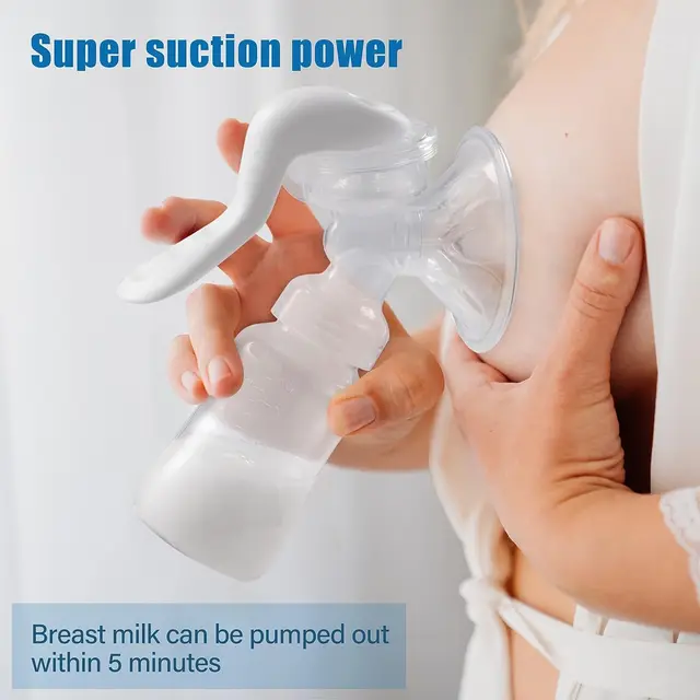 Manual Breast Pump, Adjustable Suction Silicone Hand Pump Breastfeeding,  Small Portable Manual Breast Milk Catcher Baby Feeding Pumps & Accessories,  W