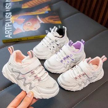 CINESSD Fashionable Kids Running Shoes Comfortable Breathable Mesh Design Non-Slip Soft Bottom Students Running Shoes