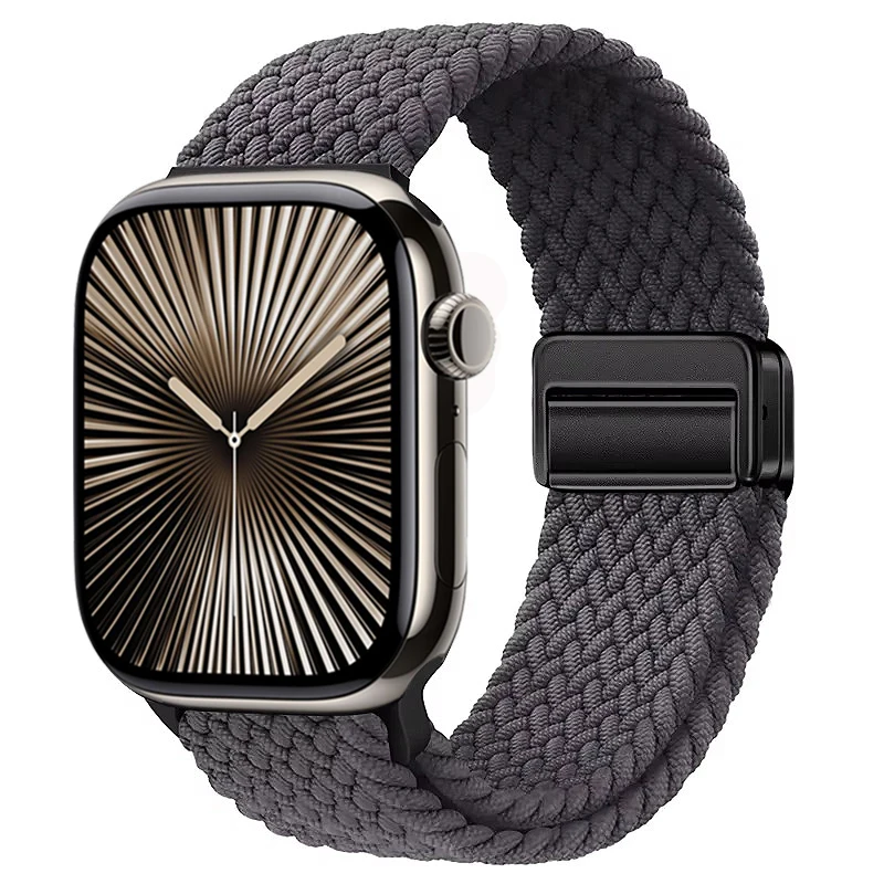 Nylon Braided Magnetic Loop Strap with Metal Accents