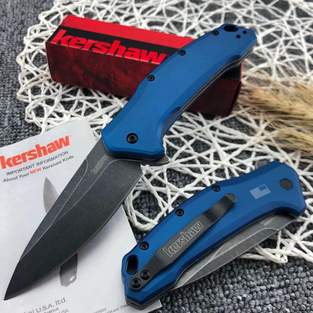KS Link 1776NBBW Knife Flipper Assisted Folder Sharp Blade Blue Aluminum Handle Outdoor Pocket Self Defense Folding Knives