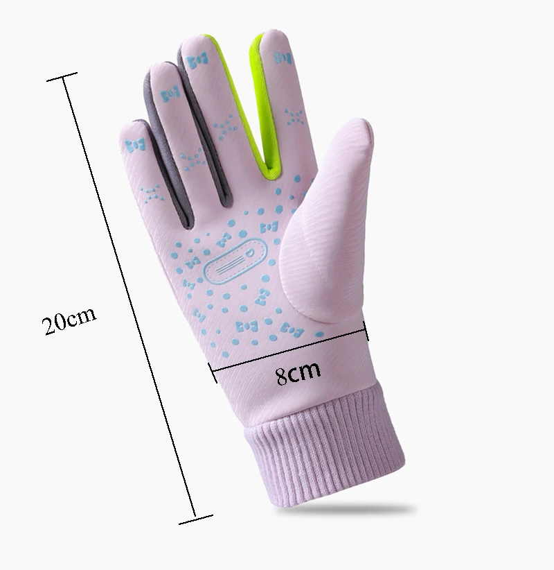 5-10 Years Children's Winter Gloves Skin-Feel  Warmed Lined Mittens Kids Boys Girls Cute Cartoon Outdoor No-Slip Riding Gloves 2