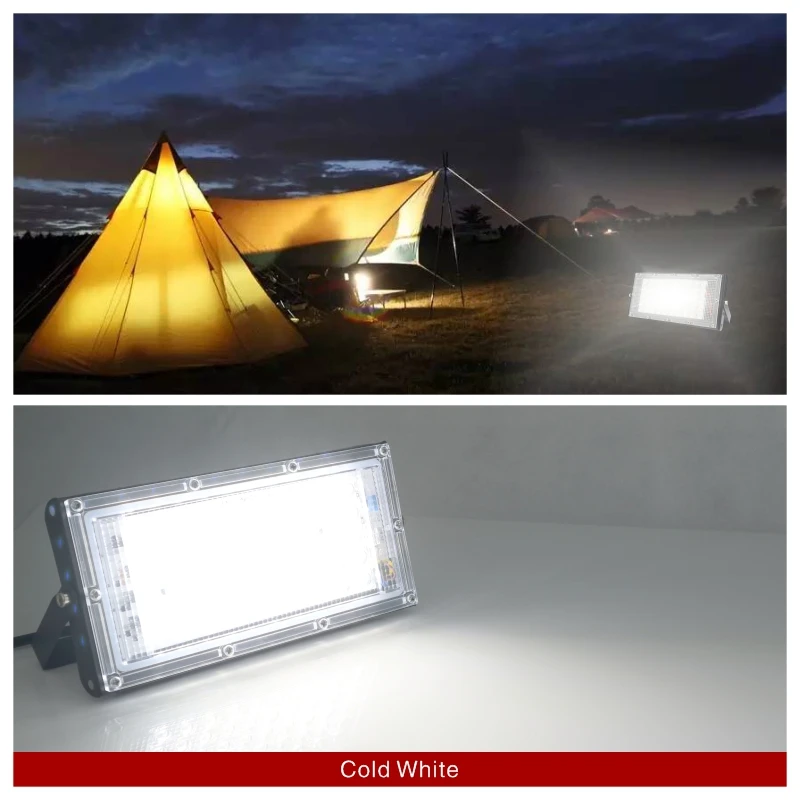 50W Led Flood Light DC 12V-85V Outdoor Floodlight Spotlight 12v Volt Reflector Led Portable Security Light Connect by Battery led flood light