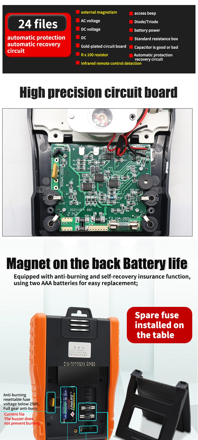 dc 2500v volt-amperímetro analógico multímetro resistor multimetro