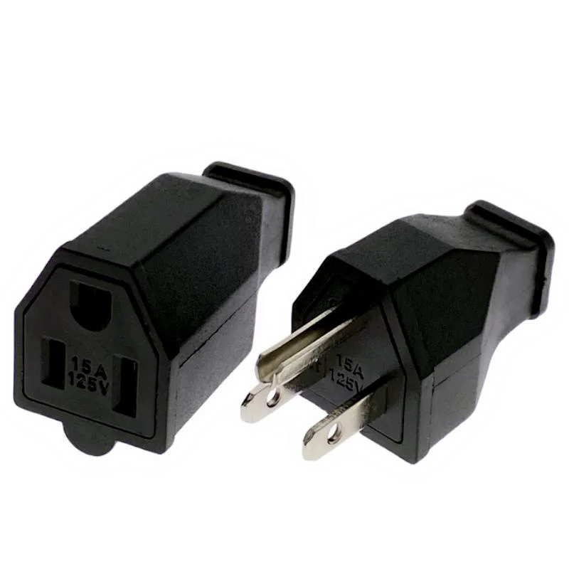 Power Plug Connector Black 15A 125V NEMA 5-15P/5-15R USA Canada Japan Mexico 3 Pins removable wiring plug socket industrial male female power plug Power Socket Electrical Socket