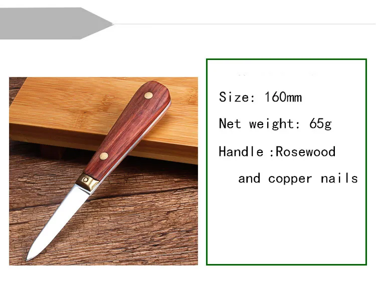 Description Picture 3 of item1Pcs Oyster Knife Stainless Steel Kitchen Knife Seafood Tool Raw shell Knife Shellfish Open Tool With Wood handle