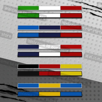 3D Metal Car Styling Three Color German French Swedish Italian Flags Emblem Decals Side Rear Trunk Body Badge Accessories