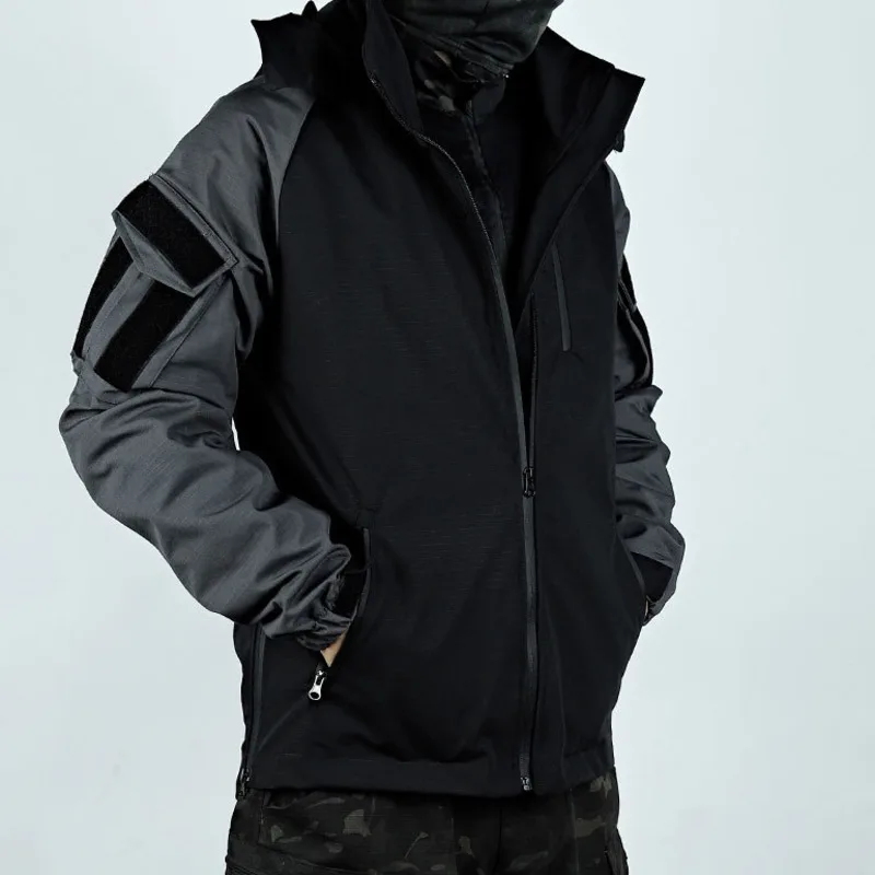 New Strike Tactical Windbreaker Coat Men's Spring and Autumn Black Grey Industrial Training Suit Durable Windproof