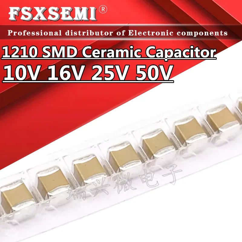 20pcs/lot New 3225 1210 SMD Ceramic Capacitor 10V 16V 25V 50V 1UF 2.2UF 4.7UF 10UF 22UF 33UF 47UF 100UF 1210 SMD Chip Capacitor 20pcs 1812 smd ceramic capacitor 104k 204k 224k 274k 334k 394k 474k 564k 684k 824k 0 1uf 0 22uf 0 33uf 0 47uf 0 56uf 0 68uf