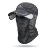 Sunscreen Fishing Hat Retractable Brim Hat Multifunctional Sunblock Cap Detachable Neck Protection Veil Sunshade Baseball Cap 2
