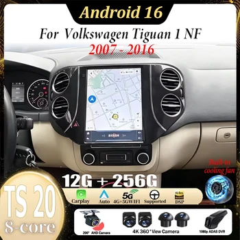Autoradio Android 16 per Volkswagen Tiguan 1 NF 2007-2016 Verticale GPS Multimedia Navigazione Auto Carplay GPS Nuovo BT Touch DSP