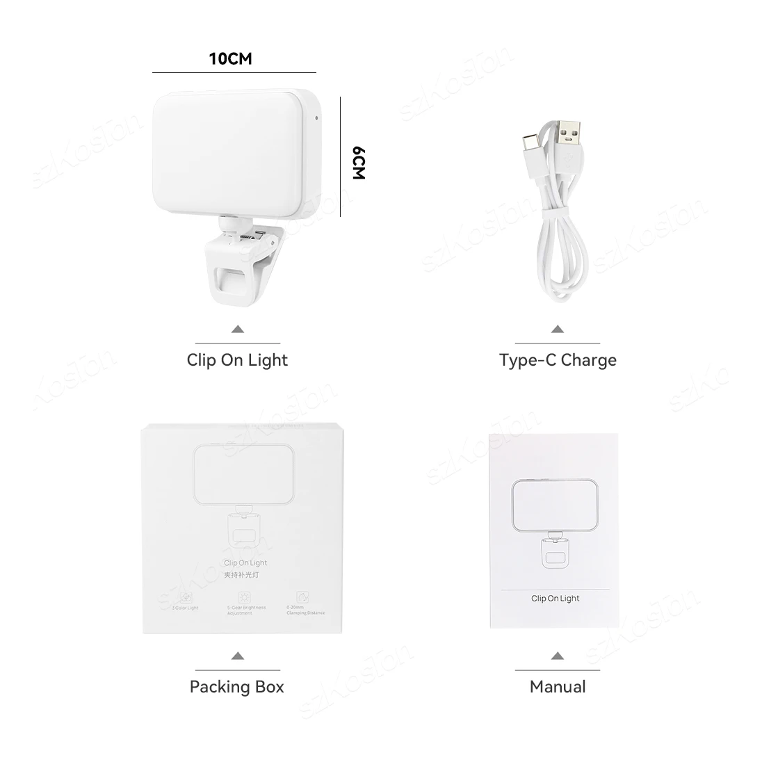 Portable LED Video Light Cube with Clip for Video Conferencing and Live Streaming