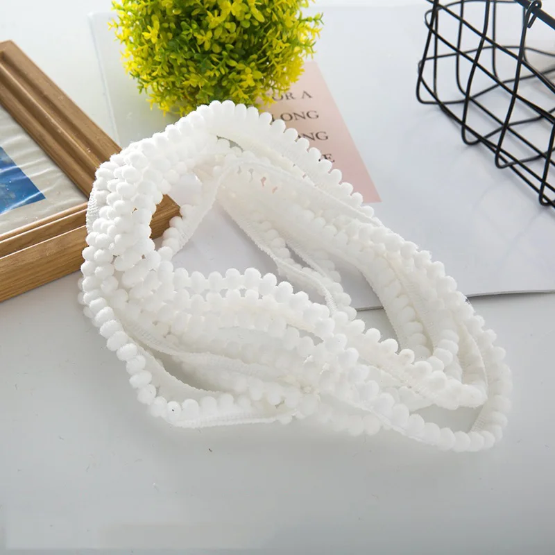 Lace Ribbon Lace Sewing Accessories Lace Sewing Supplies Lace Accessories Lace Garment Accessories Lace Decoration Clothing Craft Accessories Pom Pom Trim 5/10Yards Pom Poms Trim Ball Lace Ribbon 11 mm Pompom Fringe Ribbon Sewing Lace Kintted Fabric Handmade Craft Decoration