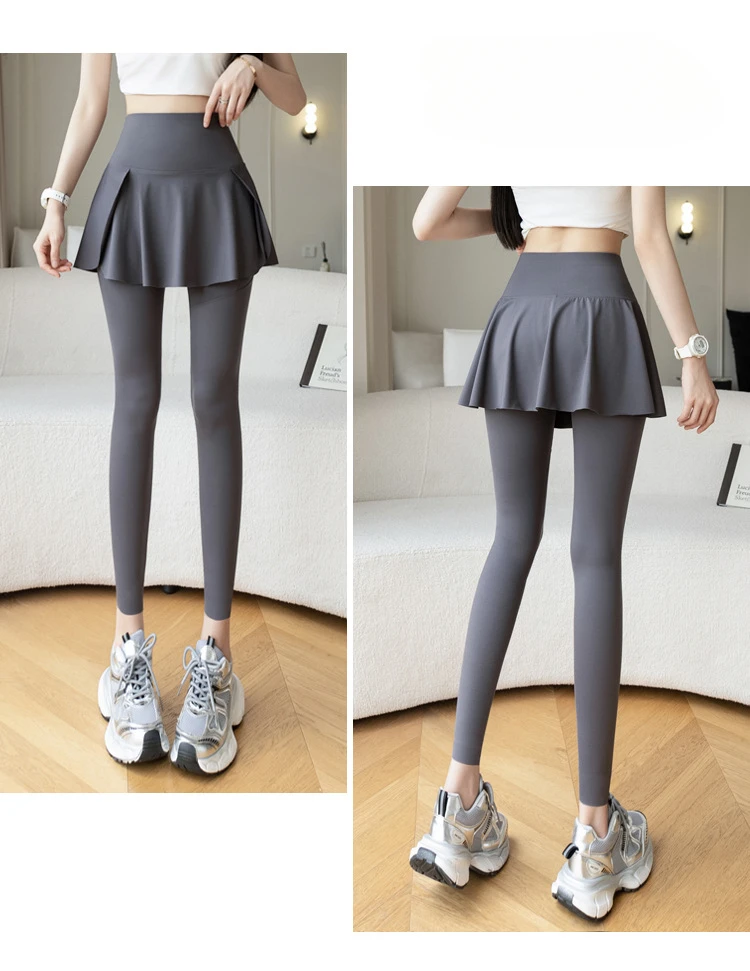 Damen High-Waist Nahtlose Zweiteilige Yoga-Hose mit Tasche, Elastische Leggings mit Po-Lifting-Effekt, Schlankheits-Fitness-Leggings – Detail 24