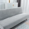 Velvet Armless Sofa Bed Covers Folding Seat Slipcover Modern Futon Stretch Sofa Bed Covers Living Room Elastic Couch Protector 5