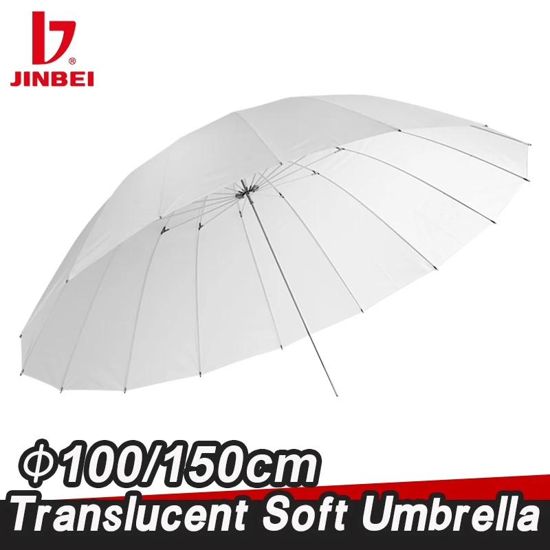 JINBEI 반투명 소프트 라이트 우산, 플래시 스트로브 조명용 화이트 디퓨저, 사진 스튜디오, 100 cm, 150cm, 40 인치, 60 인치