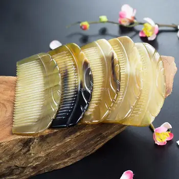 Handmade Horn Half-Moon Hair Comb 1