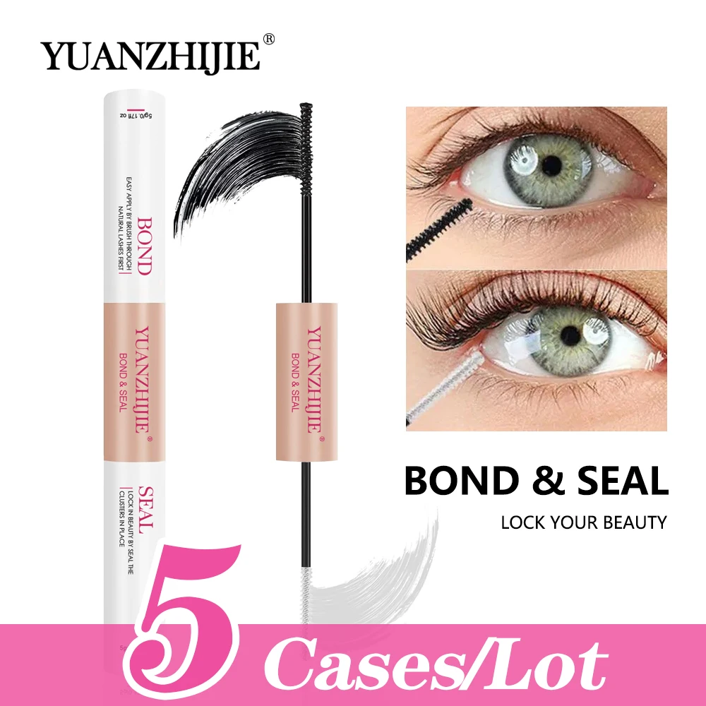 

5cases/lot YUANZHIJIE 5ml Bond and 5ml Seal Matte Black Mega Volume DIY lashes Remover Eyelashes Kit Grafting Mascara Applicator