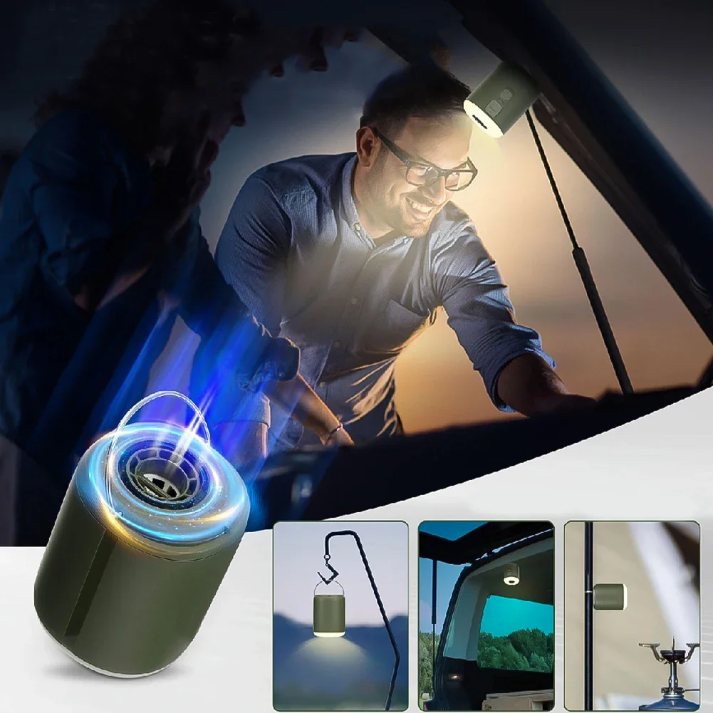 Electric Air Pump Ultralight Portable tiny Pump Rechargeable Battery with Camping Lantern for Air Cushion Air Pillow