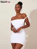 Weird Puss Backless Peach Buttocks Dress Women Summer Sleeveless Plait Halter Slash Neck Mini Stretch Streetwear Simple Bodycon 4