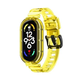 Clear TPU Soft Strap Sport Fitness Wristband - Sweatproof & Durable Smartwatch Accessory (Yellow)