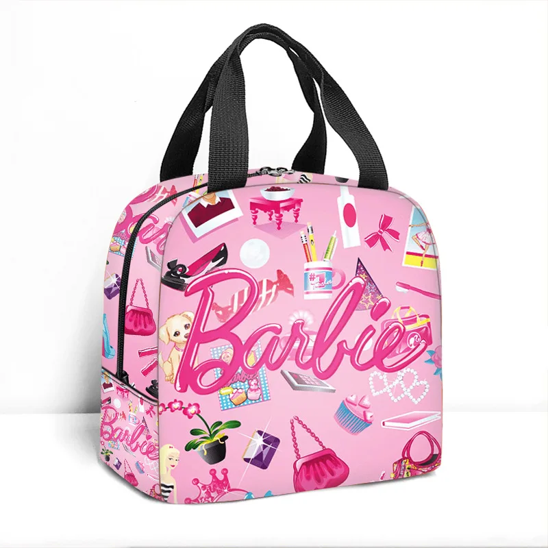 Barbie Women's Lunch Bag Student Movie Peripheral Fashion Print Portable Aluminum Foil Insulated Refrigerated Lunch Box Bag portable lunch box bag fashion lunch bag go out portable cold storage outdoor picnic portable lunch bag thick aluminum foil bag