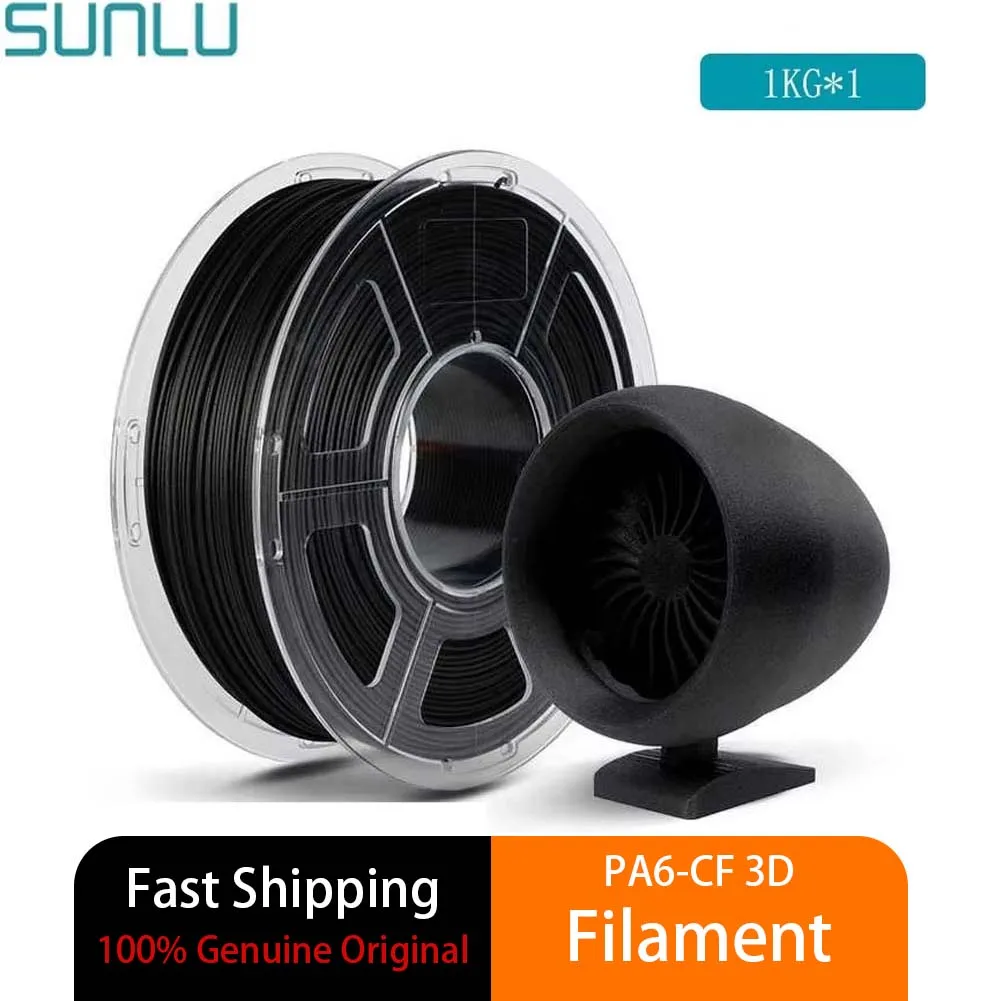 SUNLU PA6-CF 탄소 섬유 나일론 필라멘트 1.75mm 0.5KG 1KG 산업용 고강도 FDM 3D 프린터용