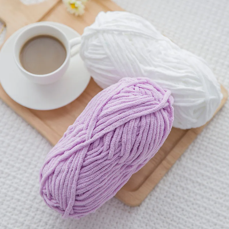 Chunky Chenille Fancy Yarn for Hand Knitting, 100g, Wholesale Prices, Baby Blanket, 100% Polyester, 100g 3