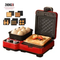 Double-side Non-stick Aluminium 6 In 1 Shape Cooks Multifunction Breakfast Electric Grill Machine Sandwich Maker 1