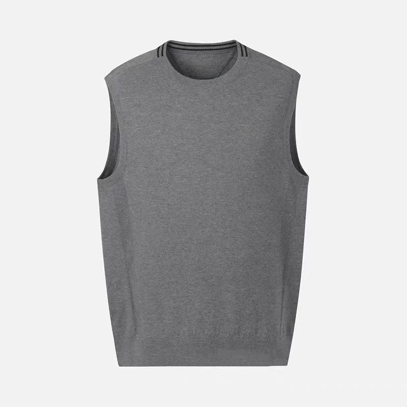 24 Autumn Men's Golf Clothing Round Neck Knitted Sleeveless Vest Top Casual Solid Color Versatile Fashionable Vest