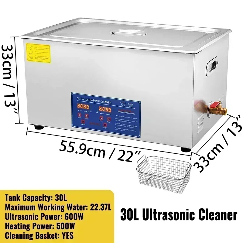 thumbnail image 1 of VEVOR 2L 3L 6L 10L 15L 22L 30L Limpiador ultrasónico Lavavajillas Lavadora portátil Lavavajillas Ultrasonido Electrodomésticos, 1 of 5