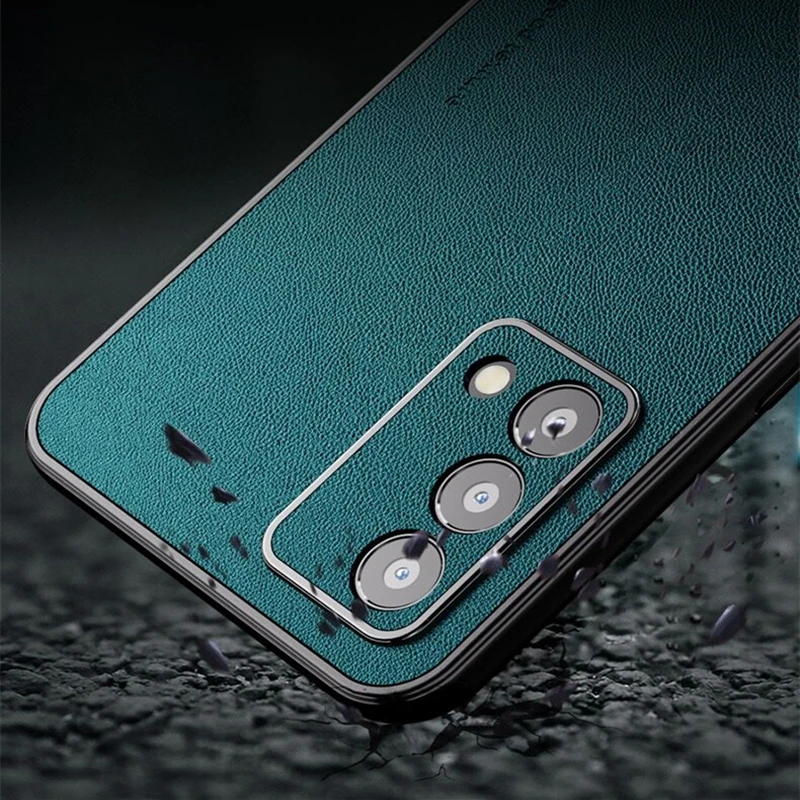 Luxury Leather Shockproof Bumper Phone Case, Stylish and Durable Cover