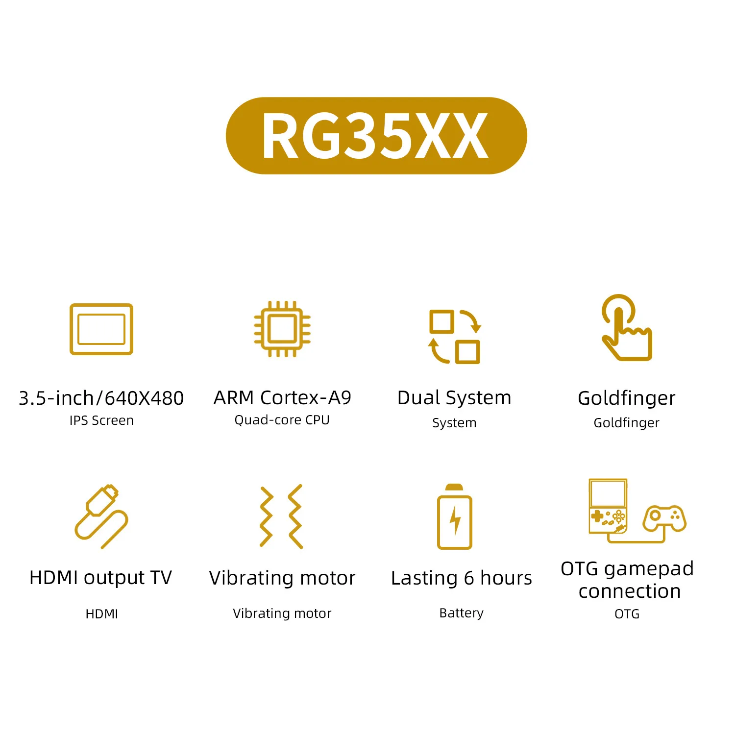 Anbernic Ʈ  ܼ, ޴ 3.5 ġ IPS ũ,  ī , 128G 30000 ,  ̴ ޴ ܼ, RG35XX