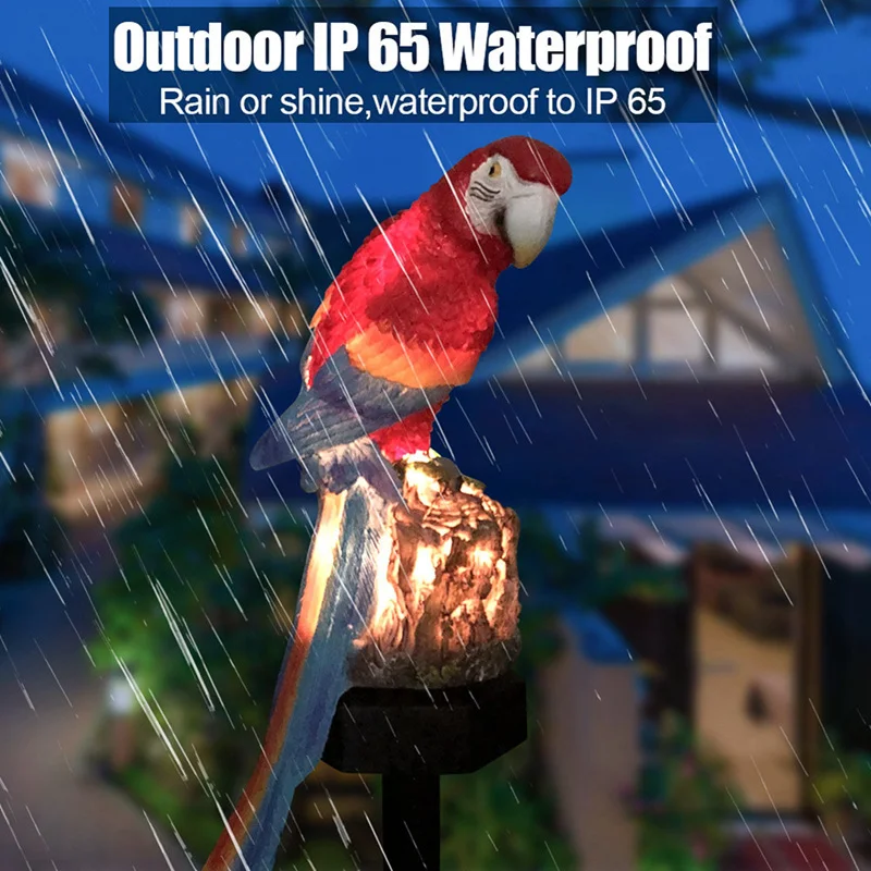 Description Picture 3 of itemModern Parrot Solar Lamp Garden Decor Resin Lantern Outdoor Waterproof Courtyard Lawn Pathway Animal Shape LED Lights