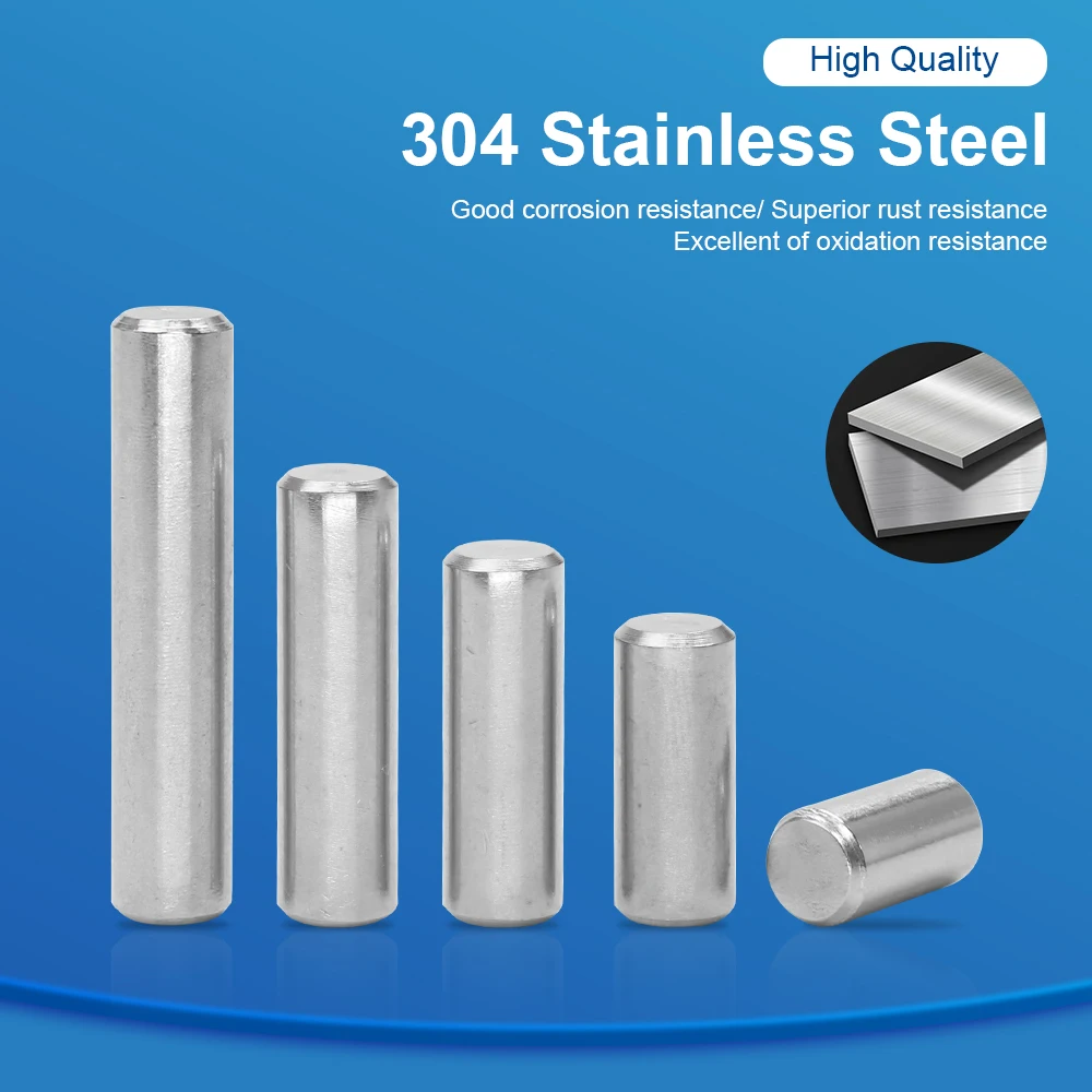 NINDEJIN Dowel Pin 구색 키트 M2 M2.5 M3 M4 M5 M6 스테인레스 스틸 Dowel Pin 선반 지지대 Peg Pin Rod 고정 요소 세트