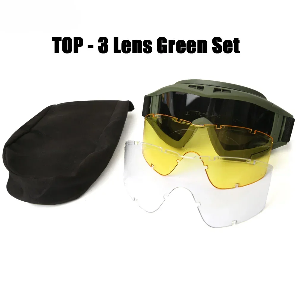Enhanced Tactical Goggles for Outdoor and Sports Activities with Interchangeable Lenses