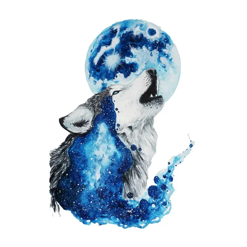 

11CM*17CM Wolf Under The Moon PVC Motorcycle Car Sticker Car Accessories