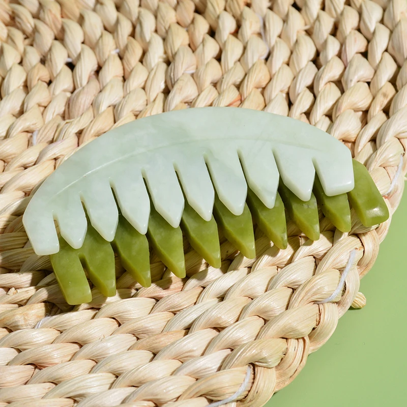 New Jade Meridian Ten-Tooth Gua Sha Massage Comb - Wide-Tooth Hair Care Tool