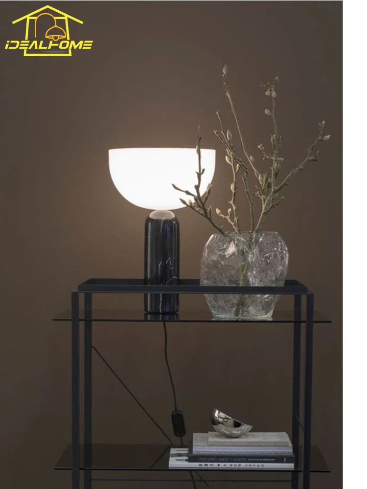 덴마크어 디자인 버섯 테이블 램프 LED 미니멀리스트 현대 대리석 전등 홈 장식 거실 침실 연구 침대 옆 카페