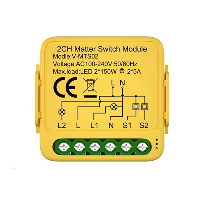 

Matter Wifi Smart Switch Tuya Smart Home Automation Relay Module Works For Homekit Alexa Google Smart Life Durable Easy Install