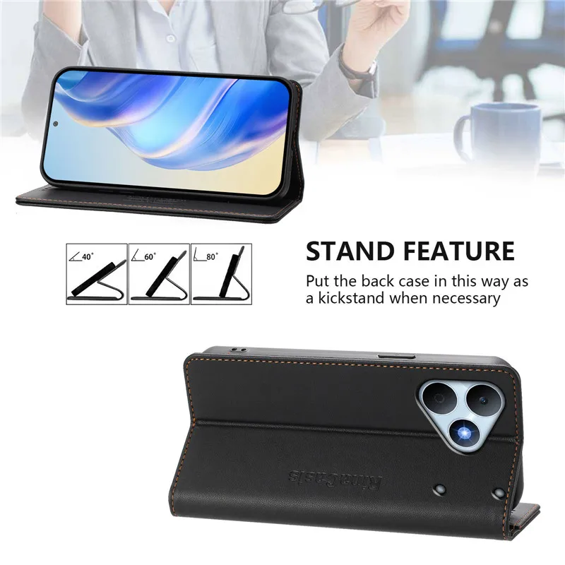 Luxury Anti-Theft Wallet Flip Cover Phone Case in Leather