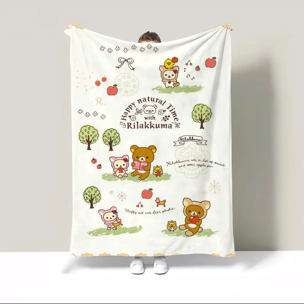 Rilakkumas 푹신한 부드러운 담요, 소파 장식 담요, 침대 던지기 담요, 극세사 침구, 니트 격자 무늬 비치 타올, 무릎 낮잠