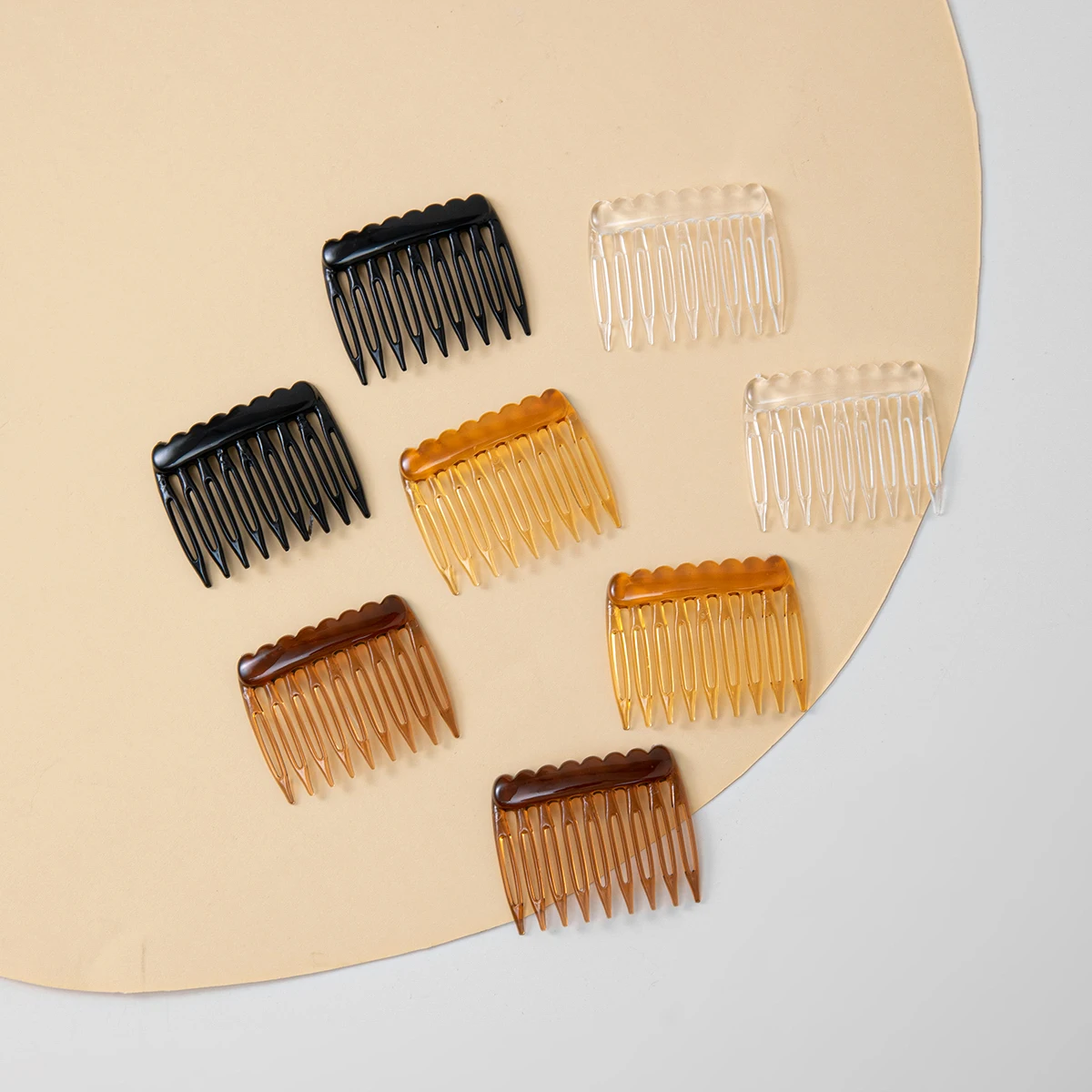 Pente lateral de cabelo plástico para mulheres e meninas, acessórios de cabelo simples, forte, 9 dentes, 8pcs