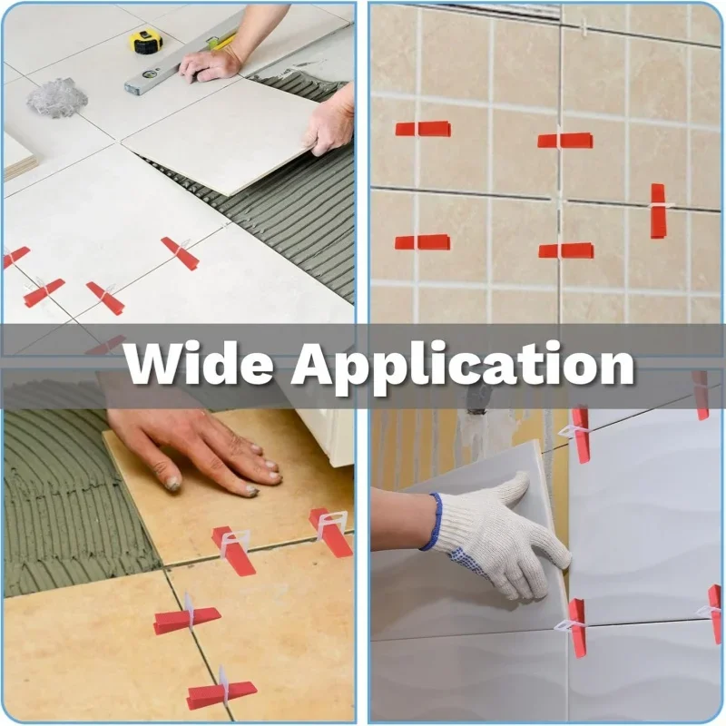 500PCS Tile Leveling System 0.35mm 0.5mm Leveler Base Tile Leveling Toolkit Shims Clamps Wedges Construction Tools